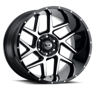 VISION OFF-ROAD - 360 SILVER-gloss black machined face