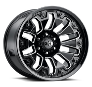 VISION OFF-ROAD - 362 ARMOR-gloss black milled spoke with black bolt inserts