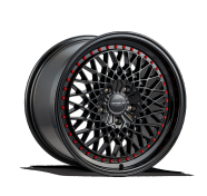 VERSUS - VS626-gloss black red rivets